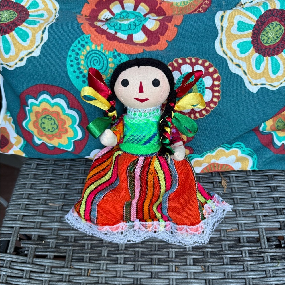 Colorful Handmade Doll with Braided Hair